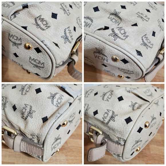 MCM Monogram Visetos Zip Hobo Beige Coated Canvas Shoulder/Crossbody Bag - Picture 12 of 13